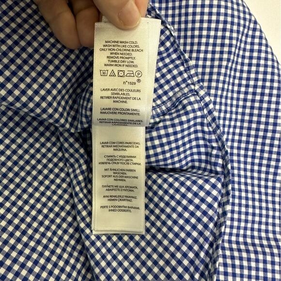 Ralph Lauren Blue Gingham Check Button-Down Shirt - Size M - Picture 9 of 10